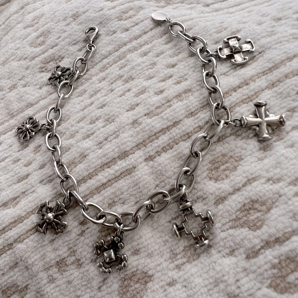 Sterling 925 Cross Charm Bracelet